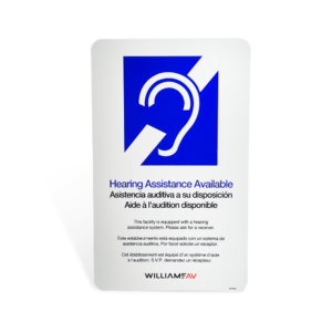 Hearing Assistance Available Sign