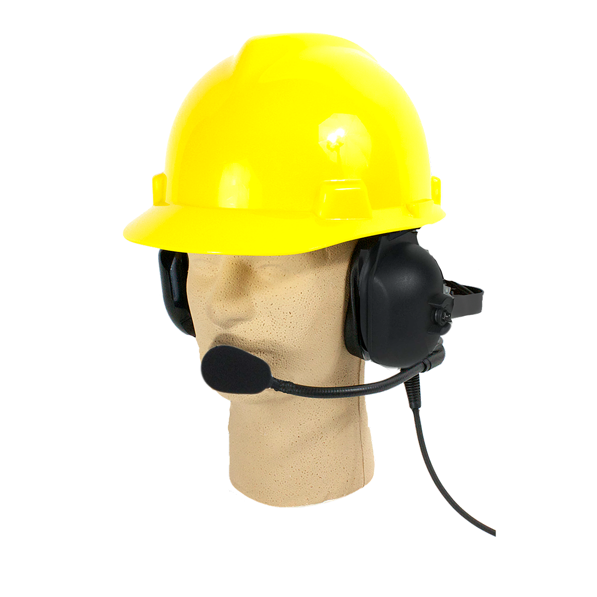 Dual-muff, Hard-hat Headset Microphone